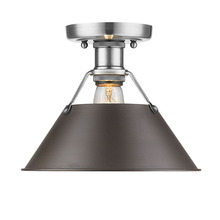  3306-FM PW-RBZ - Orwell 1-Light Flush Mount in Pewter with Rubbed Bronze